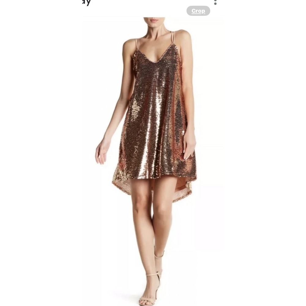 NSR‎ Rose Gold Sequin Mini Dress Sleeveless Party Cocktail Sparkly